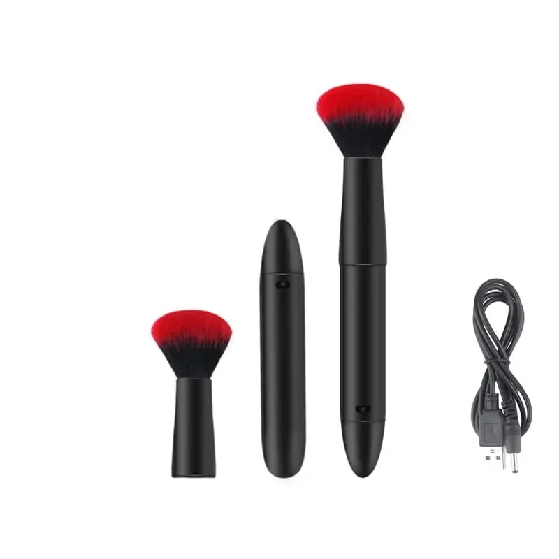 Electric Loose Powder Brush Multifunctional Quick Makeup Brush Blush 10 Gears Vibration Rechargeable Makeup Brush Tools