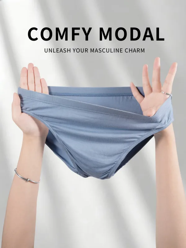 Men's Modal Ultra Thin Bare Feel Briefs, Low Rise High Elastic Breathable 3D Convex Pouch Underwear — image 31