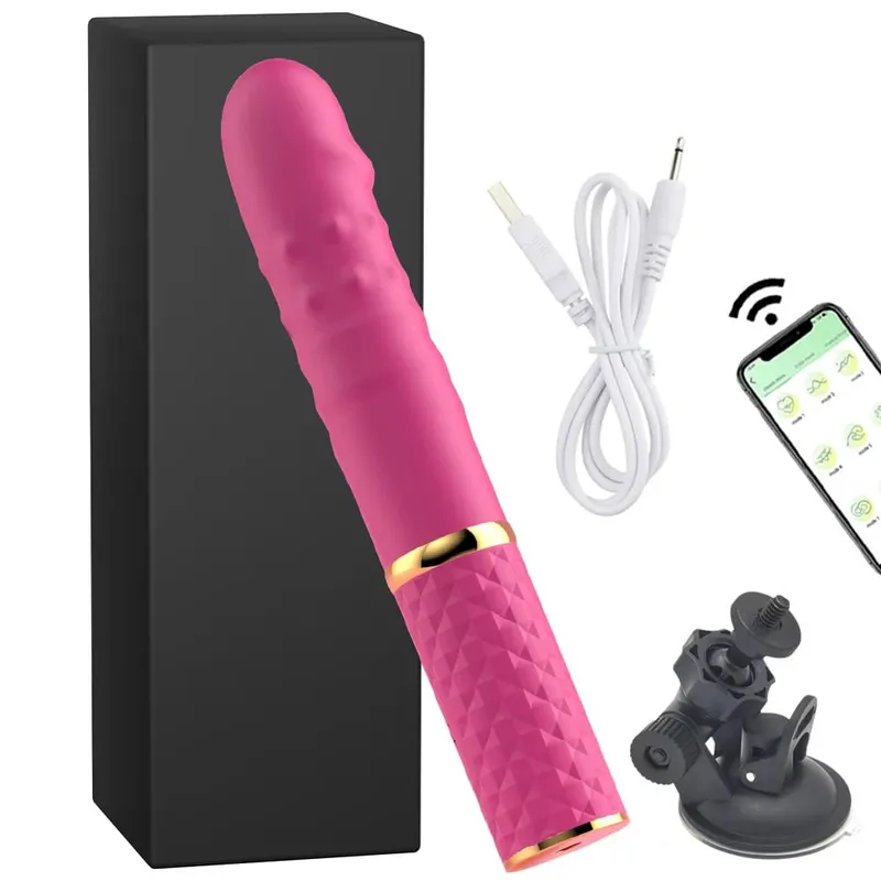 Beginner Telescopic Dildo Vibrator Thrusting Retractable Pussy G Spot Clitoral Anal Stimulation Sex Machine Sex Toys For Women