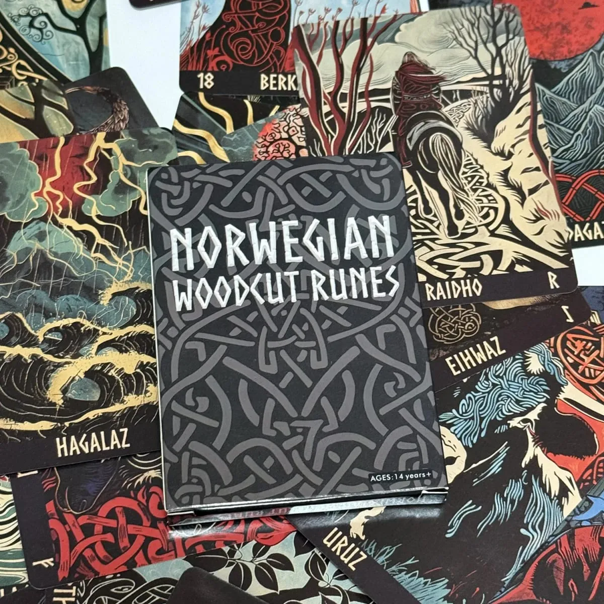 Norwegian Woodcut Runes Deck English 22pcs Board games runes series oracle deck — image 5