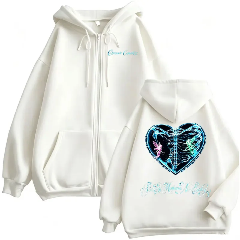 Omar Courtz Por Si Manana No Estoy Tour Print Zipper Hoodies Men Women Fashion Casual Hip Hop Sweatshirt Jacket Coats Streetwear — image 7