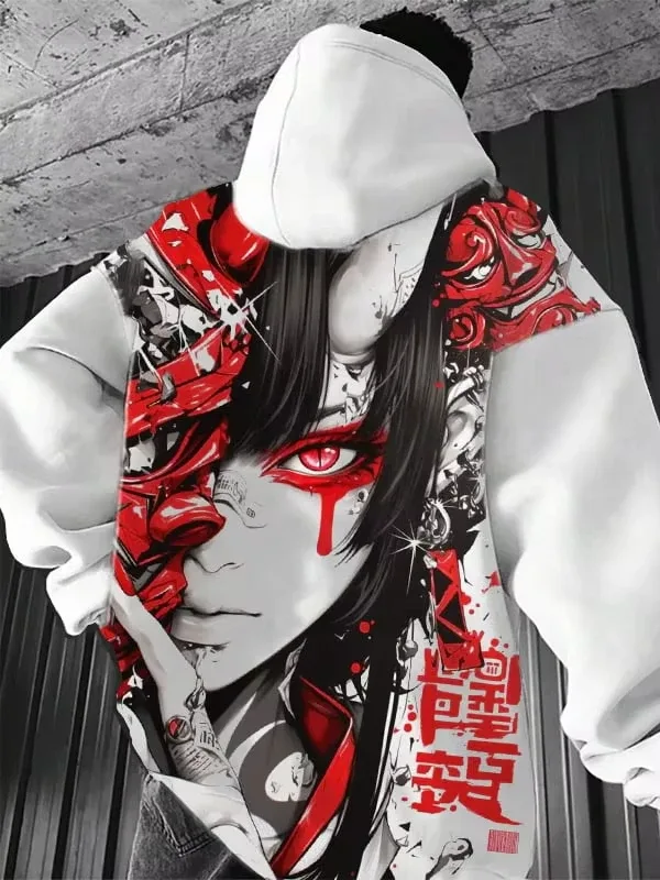 Japanese Anime 3d Print Hoodie Men Women Fashion Sexy Samurai Tracksuit Casual Hoodie Sweatshirt Autumn Winter Clothes Y2k Coat — image 5