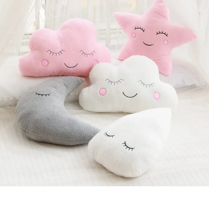 ใหม่ตุ๊กตา Cloud Moon Star Raindrop หมอน Plush Soft Cushion ของเล่นเด็กเด็กทารกสาวคริสต์มาสของขวัญตกแต่งรถ