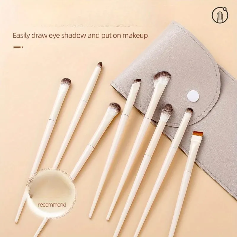 10pcs Natural Eye Makeup Brushes Set Detail Eyeshadow Brush Makeup Brush White Ultra Soft Eyeshadow Eyeliner Makeup Tool — image 2