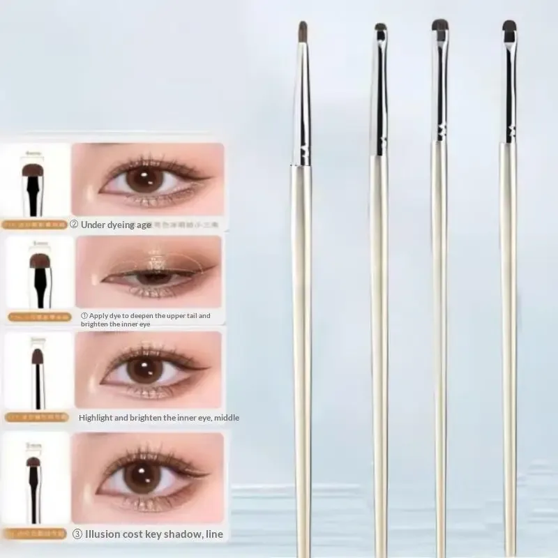4/6Pcs Undereye Smudge Brushes Soft Eyeliner Brush Perfect Eye Makeup Tools Eye Detail Brushes Set Horse Hair Eyeshadow Brushes — image 8