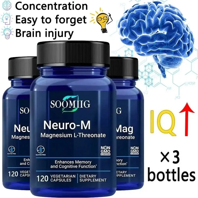 Soomiig Magnesium L-Threonate - Promotes Brain Health Enhances Memory Concentration & Cognition Boosts Nerve Energy — image 1