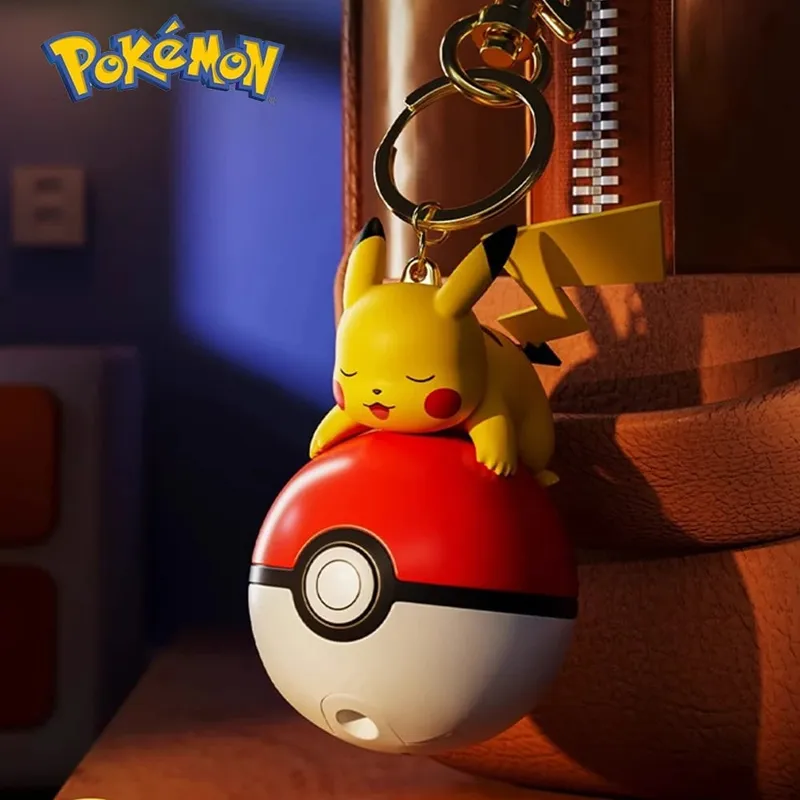 Pokémon Roztomilá zářící série Charm PokeBall Keychain Model Panenka Pikachu Piplup Bulbasaur Akční figurka Kreslená taška Příslušenství Dárek