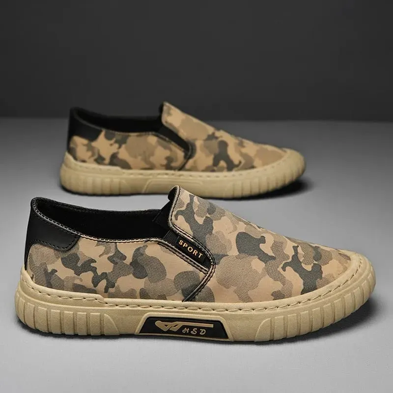 Summer Camouflage Canvas Men's Casual Shoes Men's Sneakers Slip-On Lazy Sporty Shoes for Man Breathable Round Toe Light Flats — image 7