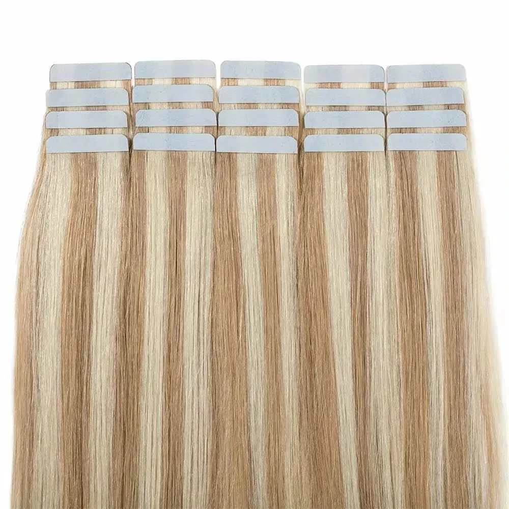 Real Human Hair Straight Tape In Extensions Double Sided For Skin Weft Tape In Hair Extensions 20Pcs Seamless Hair Extensions — image 6