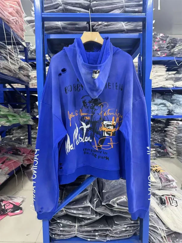 Autumn/Winter PH Vintage Letter Pattern Printed Washed Loose Hoodie Street Casual Cotton Versatile Sports Fashion Sweatshirt