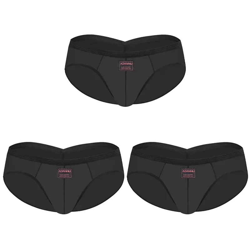 Summer Ice Silk Men Briefs 0.01mm Ultra-thin Mesh Underpants Transparent Breathable Sexy DeepV-back Butt-lifting Underwear M-XXL