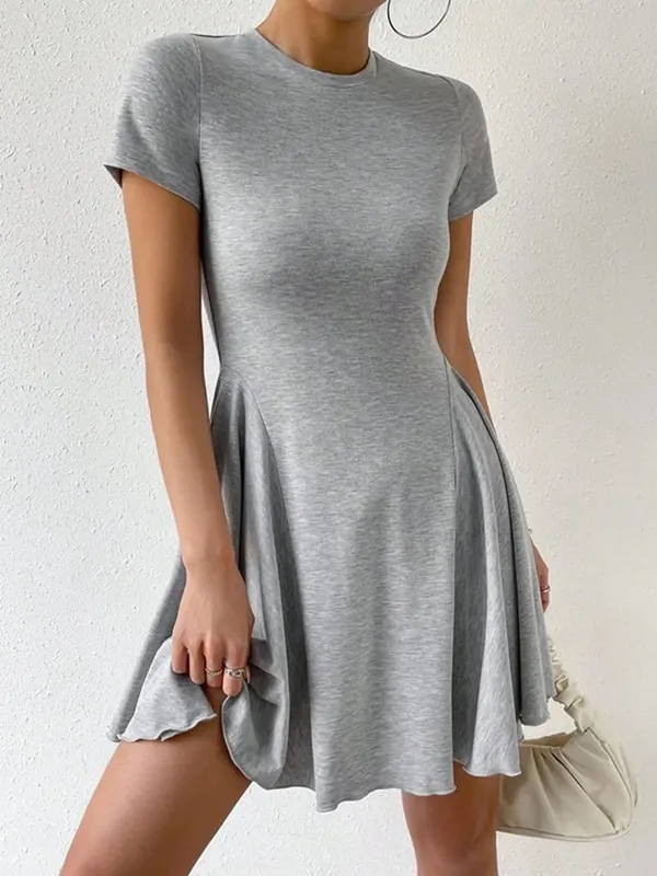 Summer New Female Fashion Casual Dress for Women's Street Short Sleeved Dresses Short Skirt