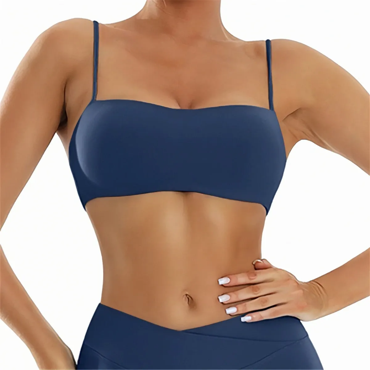 Sport Bra Women Sexy Strap Gym Bras Breathable Fitness Crop Top Yoga Underwear Padded Workout Push Up Tank Tops — image 2