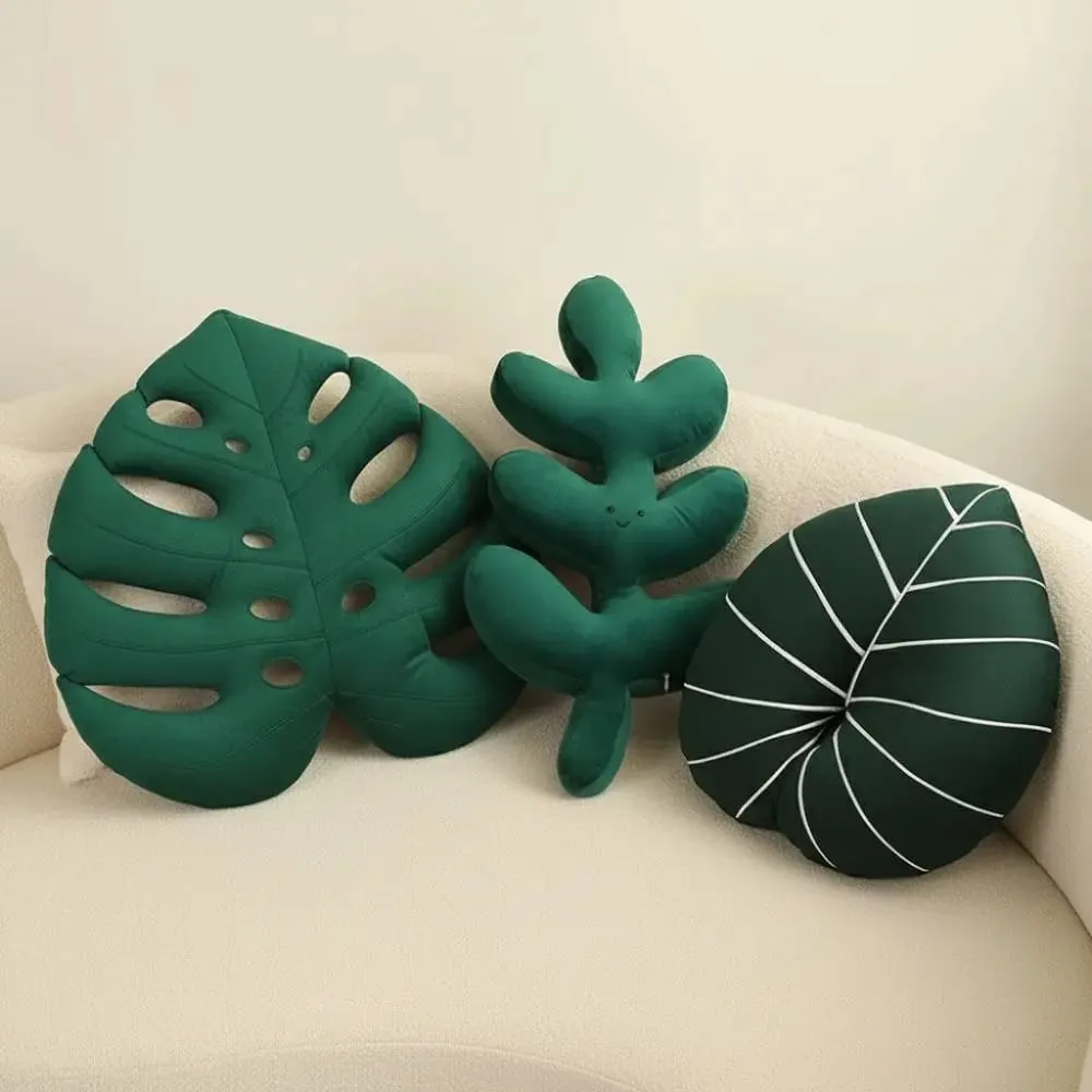 New Cartoon Creative Leaf Plush Toys Back Cushion Doll Green Plant Leaf Adult Pillow Cushion Home Indoor Decor Seat Pad — image 5