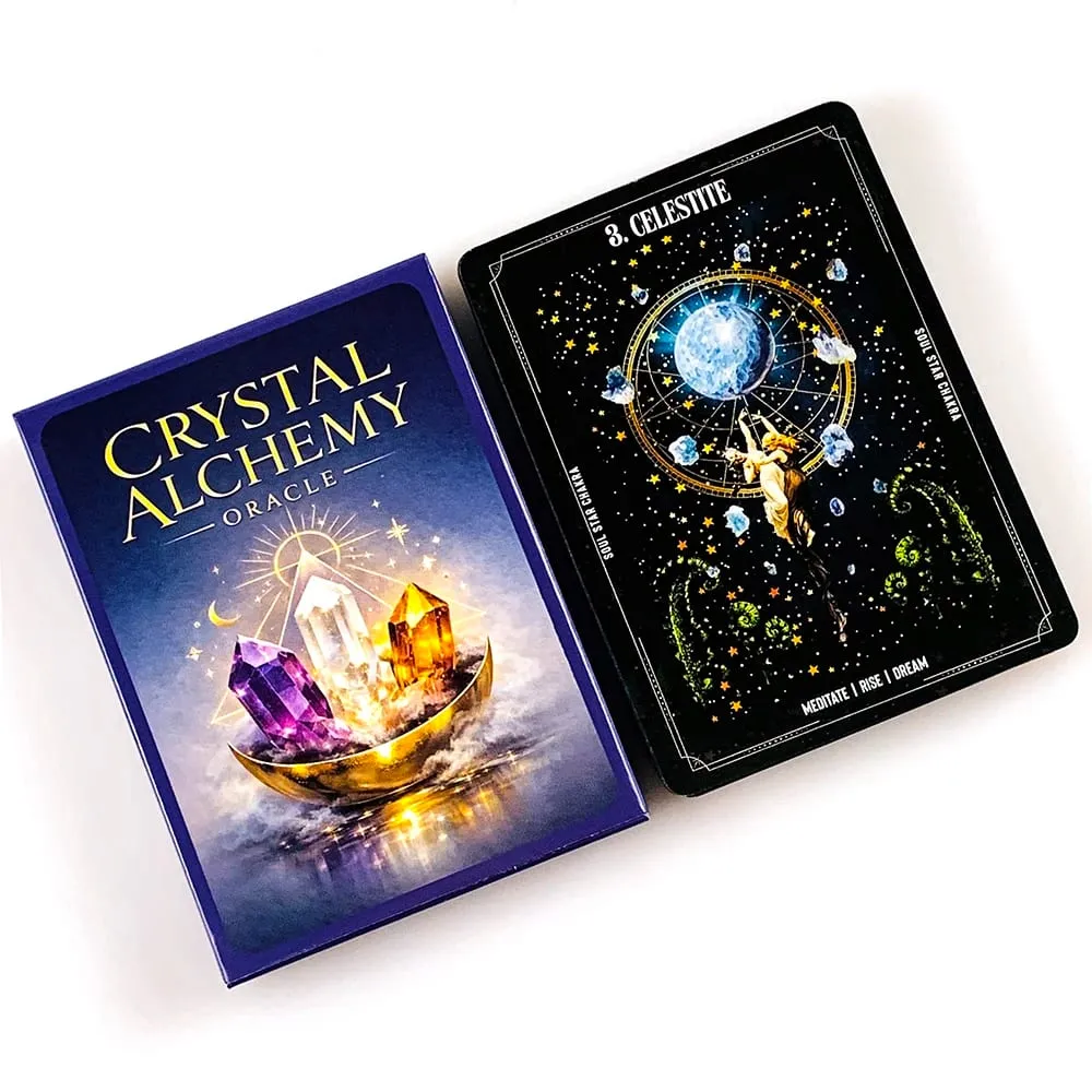 New Crystal Alchemy Oracle Cards 36 Deck 10.2*7.4cm English Version Fate Divination Board Game Meditation & Party Games — image 2