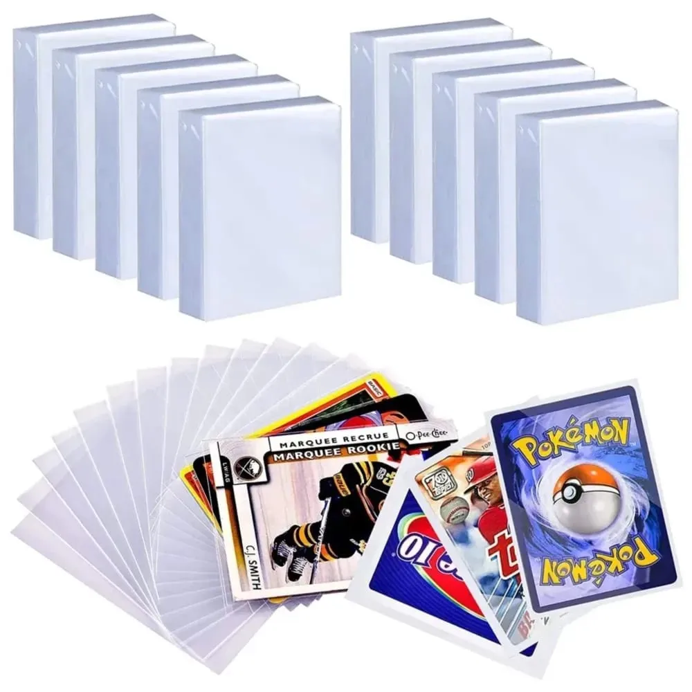 500 카운트 클리어 소프트 카드 슬리브 2.5" x 3.5" 표준 야구 스포츠 MTG 포켓몬 게임 카드에 맞는 트레이딩 수집 슬리브