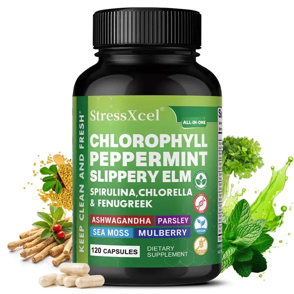 Chlorophyll Capsules with Peppermint - Supports Internal Cleanse Gut Health pH Balance Natural Freshness & Daily Wellness — image 2