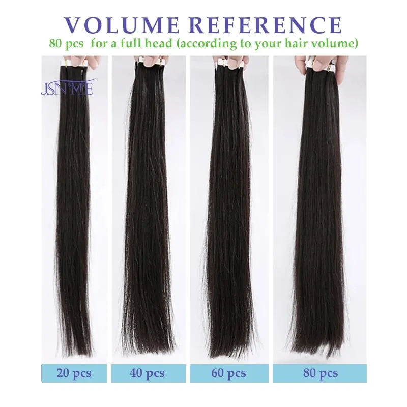 Mini Tape In Hair Extensions Seamless Invisible SKin Weft 100% Remy Human Hair Black Brown Blonde For Salon For Women — image 6