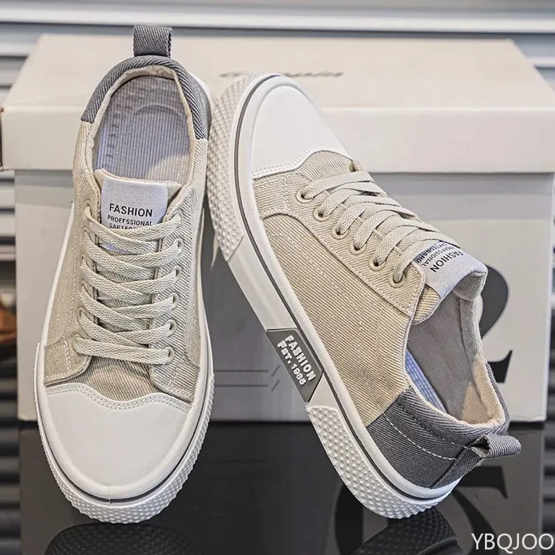 Summer fashionable comfortable canvas shoes new breathable versatile board shoes men soft soled simple lace up men's shoes — image 4