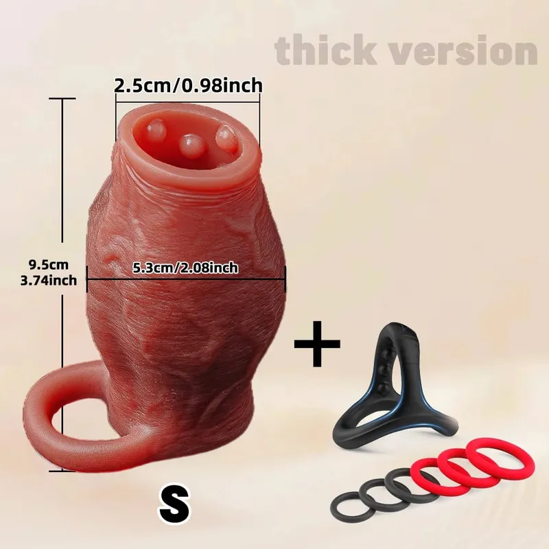 Man Dick Enlargement Semen Lock Ring For Men Delayed Ejaculation Soft Silicone Penis Sleeve Hollow Cock Ring Adult 18+ Sex Toy — image 16