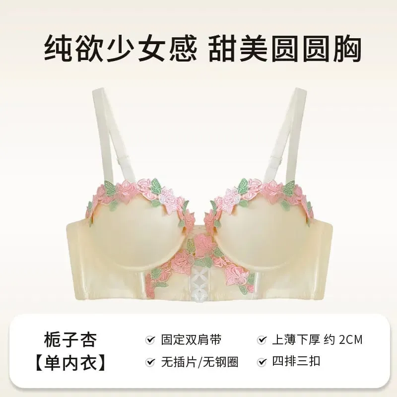 Japanese Sweet Sensual Bra Set Push Up for Small Breasts Lift & Gather Bigger Look Summer Light Soft Underwear Lingerie Set S-XL — image 8