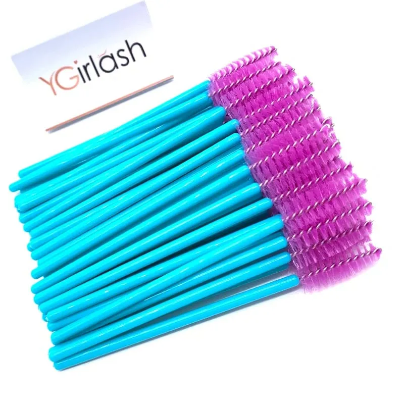 YGirlash 50ks Lash Swans Crystal Aplikátor řas Jednorázové diamantové držadlo Nylonové kartáčky na řasenky Kosmetické nástroje — image 17