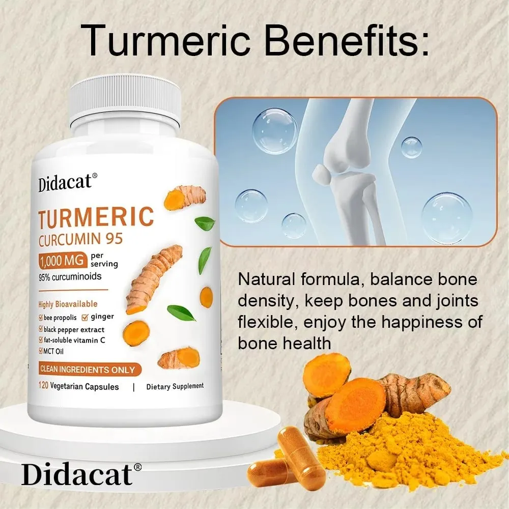 Turmeric Curcumin Supplement 1 000mg – 95% Curcuminoids with Black Pepper & Ginger Supports Joint & Antioxidant Health — image 3