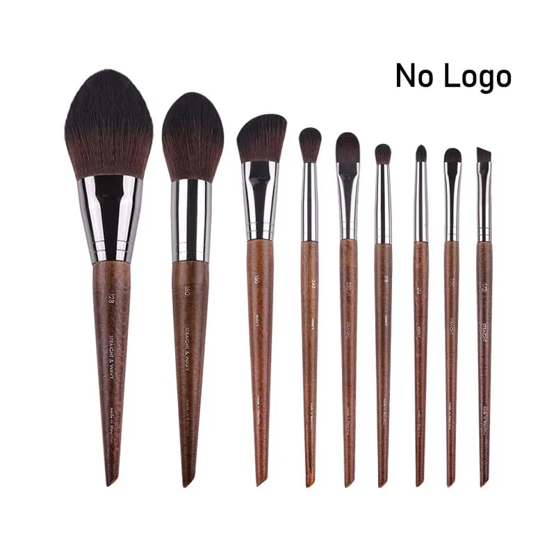 Pennelli per trucco occhi in legno naturale set completo Ombretto Pro Crease Kit per trucco sfumino evidenziatore sopracciglio Pennello per ciglia labbra pratico — image 24