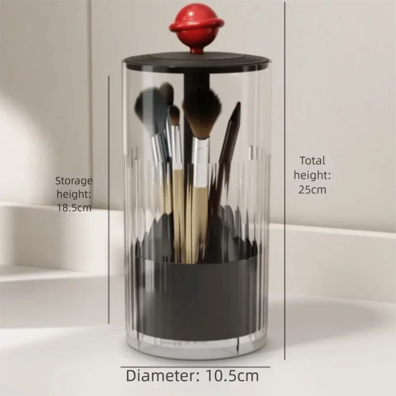 PU Leather Makeup Brush Bucket Dust-Proof Waterproof Empty Cosmetic Brushes Pen Holder Portable Makeup Brush Organizer — image 17