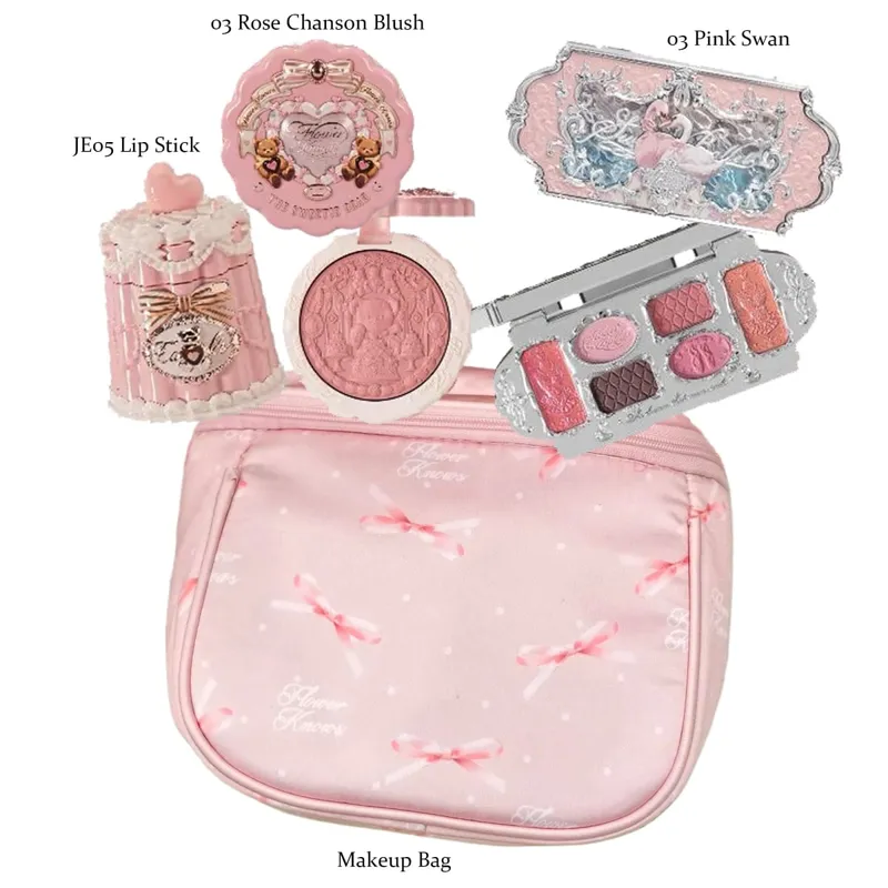 Flowerknows All In One Mackup Set Confezione regalo Flower Knows Glitter Eye Shadow Palette Fard Rossetto lucido a lunga tenuta con borsa — image 10