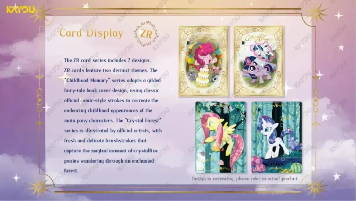 KAYOU – carte My Little Pony authentique, Version anglaise, édition lune d'amitié, série Crystal Forest, carte de Collection Anime, cadeaux
