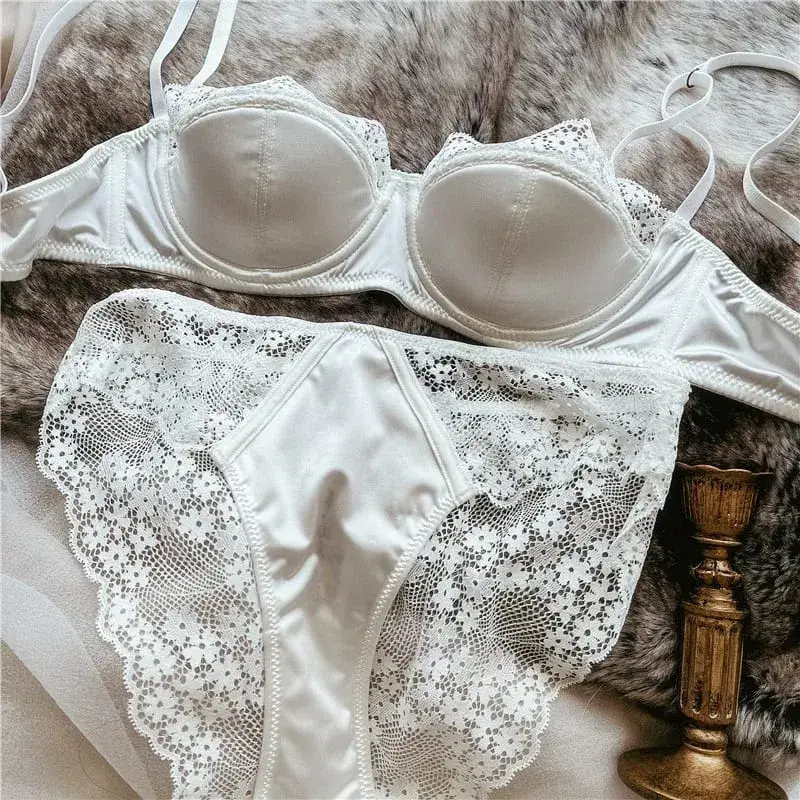 Hot Push Up Lace Bra Set Sexy Lingerie Minimizer Underwire Anti-Sagging Side Coverage Balconette for Big Bust Women 32-38 Suit — image 8