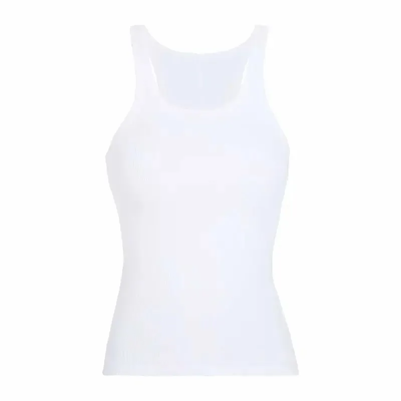 Threaded Knitted Strap Tank Top Slim Fit Outer Wear Inner Wear U-shaped Neck Women's Solid Color Women's Summer Tank Top — image 10