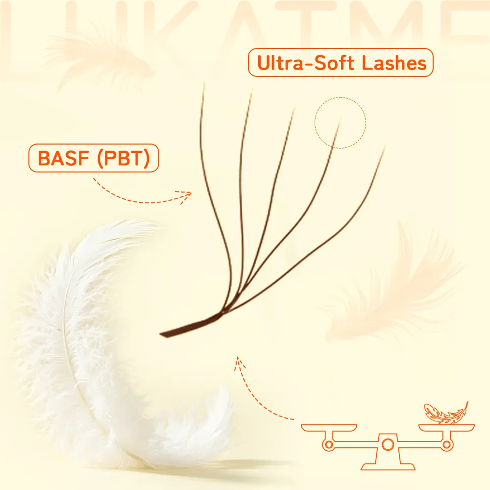 Brown 5D M Curl Fox Eyelash Extensions 7-14mm Premium Soft Volume 5D Lashes Foxy Eye Brown False Mink 5D W Eyelashes