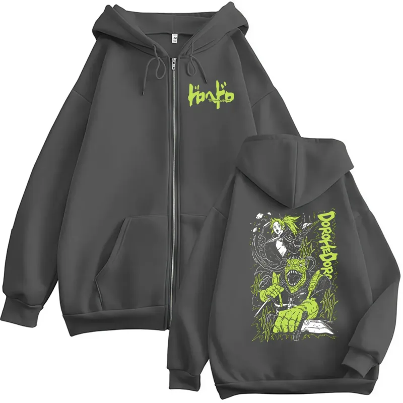 Anime Dorohedoro Kaiman Zipper Hoodie Men Women Casual Fashion Pullover Sweatshirt Vintage Long Sleeve Jacket Hoodies Streetwear — image 5