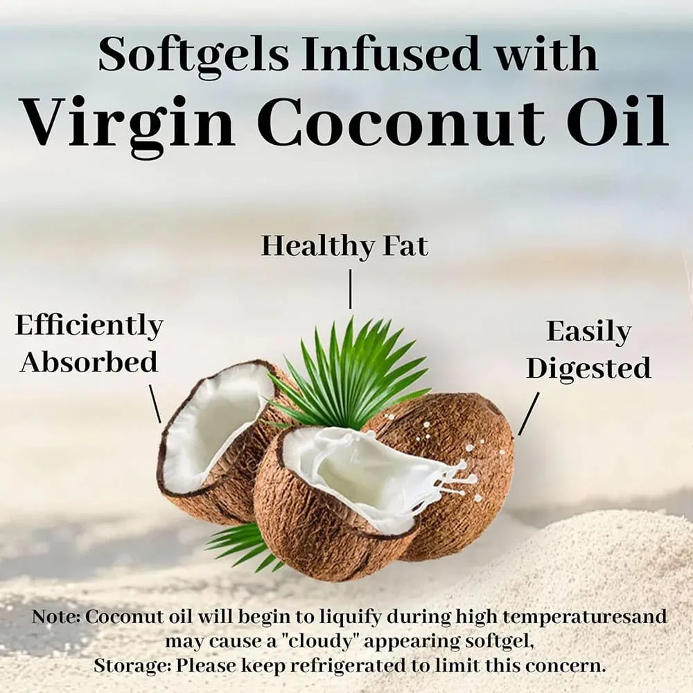 180/300 Vitamin D3 K2 Softgel Supplement with Coconut Oil - 2-in-1 Vitamins D & K Complex | Extra Strength Easy to Swallow — image 4