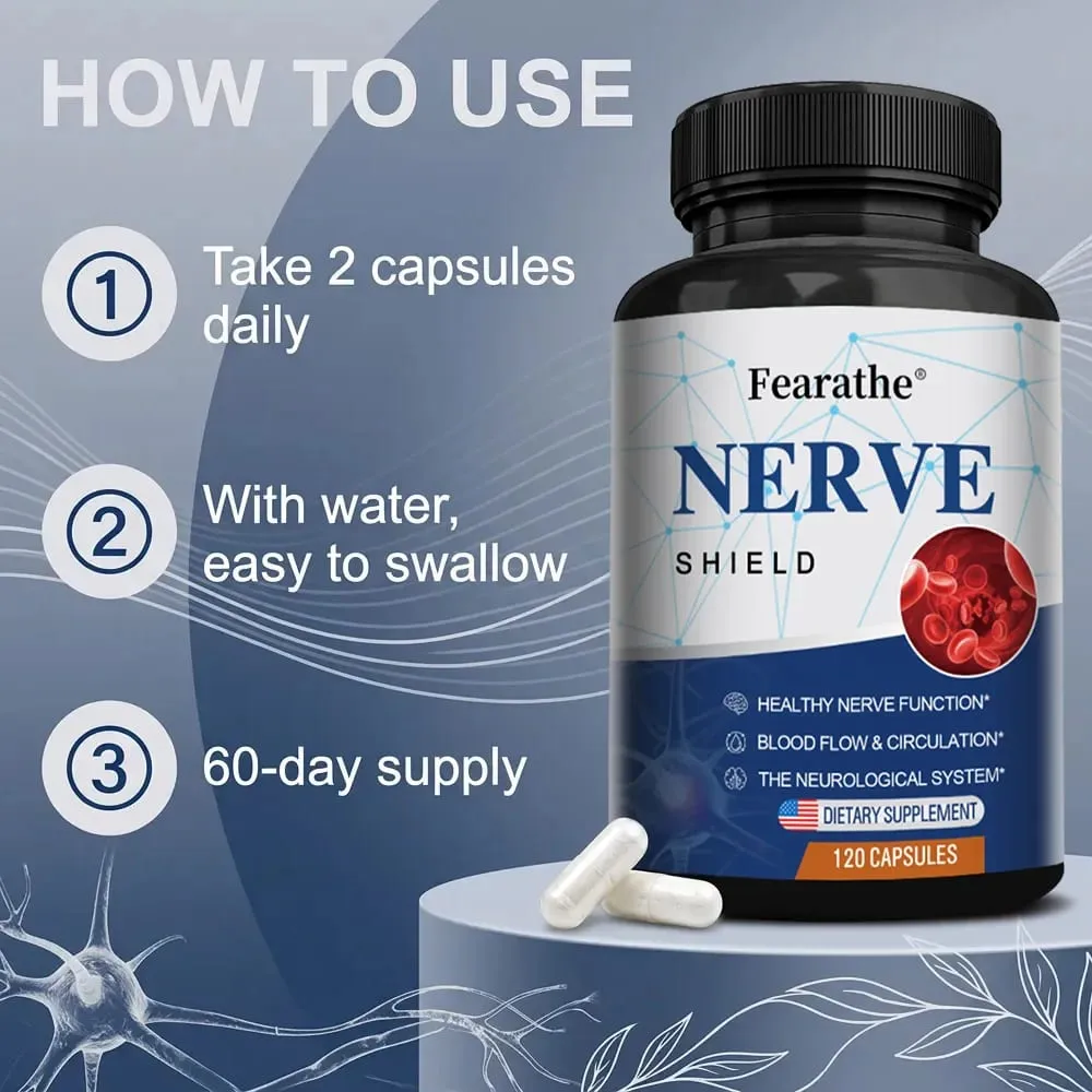 Nerve Support Supplement - B Vitamins Supports Nerve & Brain Function Neurotransmitters Blood Circulation & Joint Health — image 5