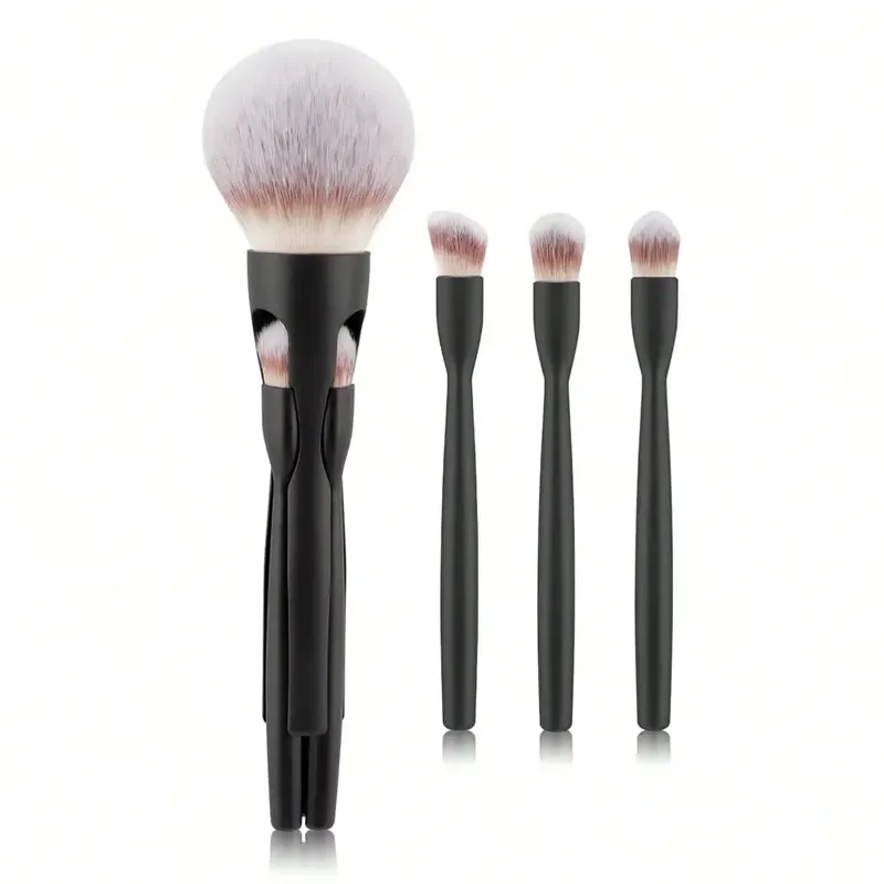 4-Piece Makeup Brush Set Featuring Professional-Grade Brushes Made from High-Quality Synthetic Fibers for a Luxurious Feel.