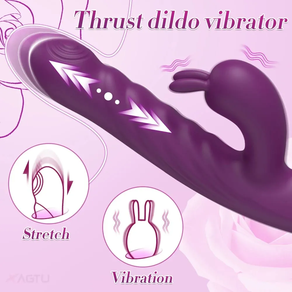 Thrusting Rabbit Vibrator for Women Go and Come G-Spot Dildo Vibrator Clitoris Stimulator Female Masturbation Sex Toy for Women — image 2