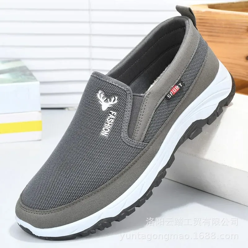 Spring and Autumn Cloth Shoes Men's Outdoor Leisure Sports Shoes Soft Bottom Thick Bottom Wear Resistant and Anti Slip Shoes