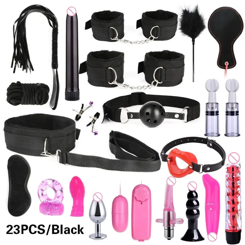 Adult Sex Toy Kits Sets for Sexy Games Bondage Mask Set Feather Handcuffs Ankle Cuff Restraints for Couple Sexual Aids 18+ — image 9