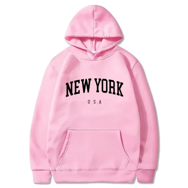 Women New York U.S.A City Hoodies Fashion Letter Printed Graphic Sweatshirts Loose CasuaMen l Harajuku Hooded Pullover Sportwear — image 36