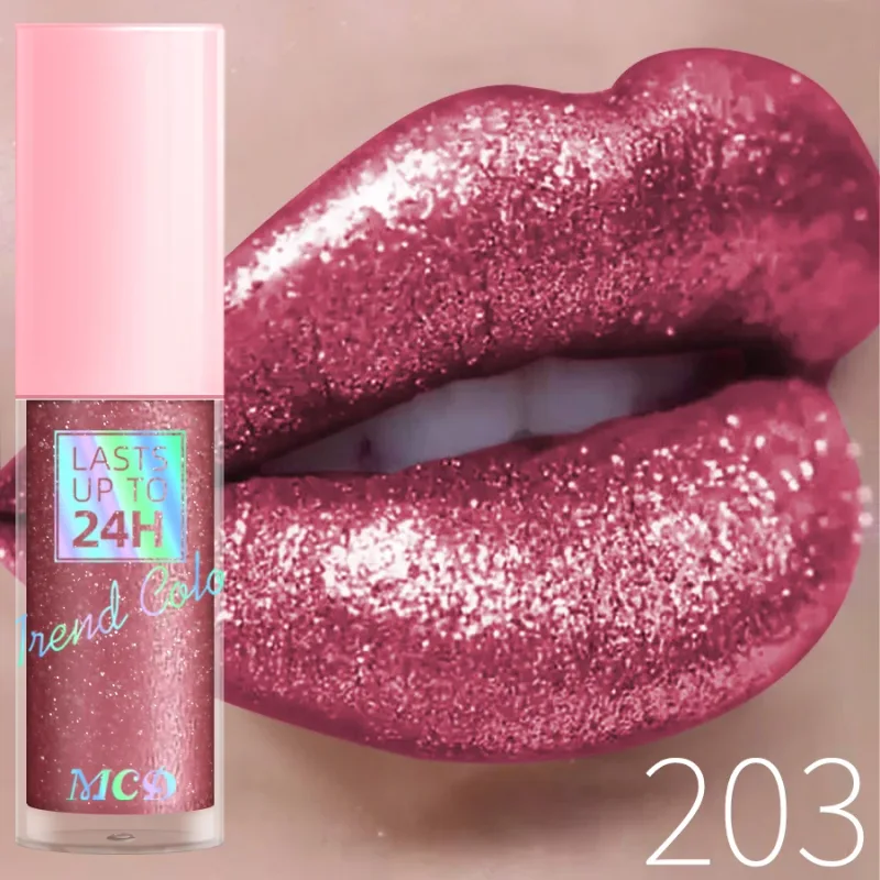 18 Χρώματα Diamonds Glitter Lip Gloss Μεγάλης διάρκειας Αδιάβροχο Υγρό Κραγιόν Pearl Shining Lip Color Sparking Lip Makeup Women — image 20