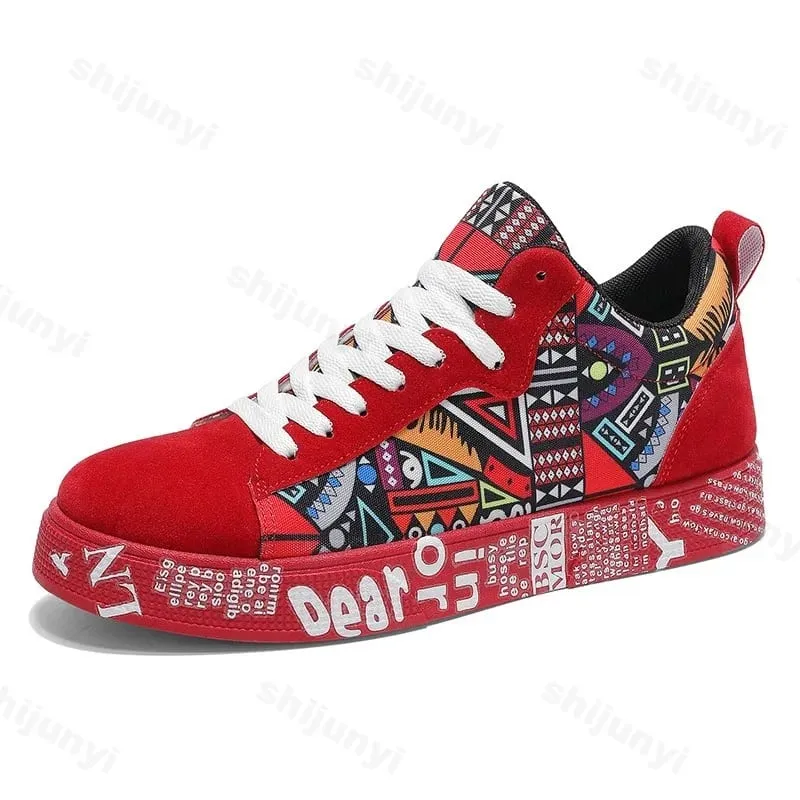 Mens Casual Sport Shoes 2025 Autumn Fashion Comfort Non Slip Casual Sneakers Platform Outdoor Running Shoes Graffiti Board Shoes — image 6