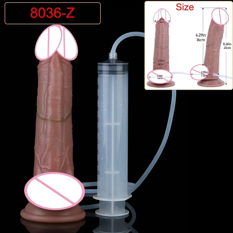Deep Veins Ultra Squirting Dildo Silicone Skin Touch Long Ejaculating Butt Plug For Men Women G-Spot Stimulate 18+ Sex Toys — image 13