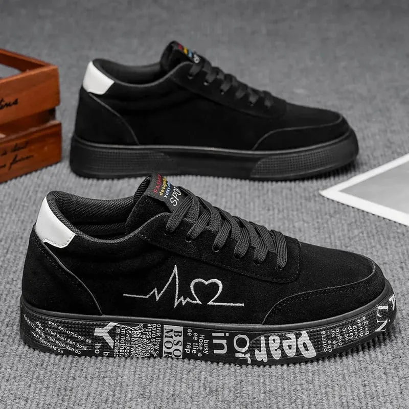 2026 Fashion Men's Vulcanized Sneakers Male Lace-up Casual Shoes Breathable Original Canvas Red Black Lover Shoes Graffiti Flats — image 6