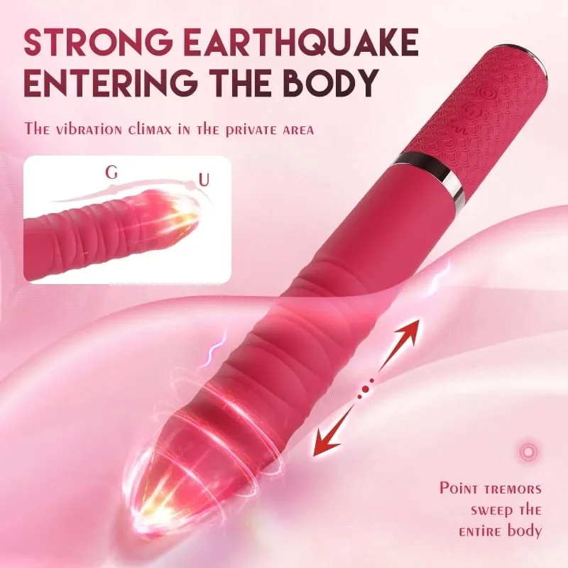 Thrusting Vibrator G Spot Clitoral Vibrator Waterproof & Rechargeable Realistic Silicone Dildo Vibrator Rose Sex Toys for Women — image 2