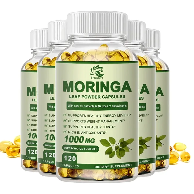 Greensure Moringa Oil Främjar ämnesomsättning Stöd Viktminskning Reparationer Skadade celler Lindrar inflammation Kardiovaskulär hälsa — image 9