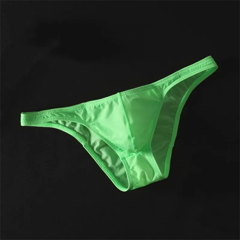 Sexy U Convex Briefs Thin Underwear Men Summer Breathable Silky Panties Male Calzoncillos Plus Size M-XXL — image 4