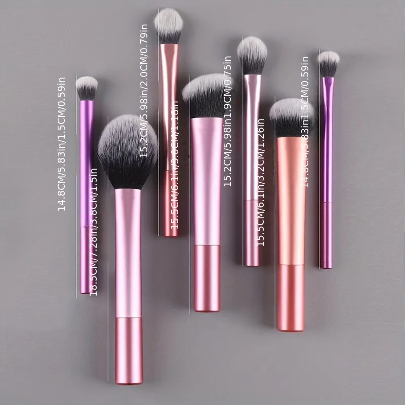 7pcs Pro Makeup Brush Set - Soft Premium Synthetic Hair Make Up Brushes Foundation Blush Eyeshadow Cosmetic Makeup Tools — image 2